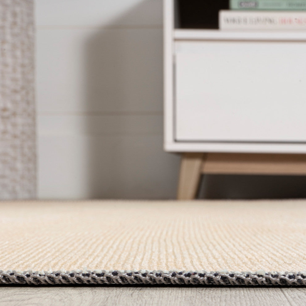 Cirkel Minimalist Geometric Dot Machine-Washable Area Rug, Cream/Rust, 2x8