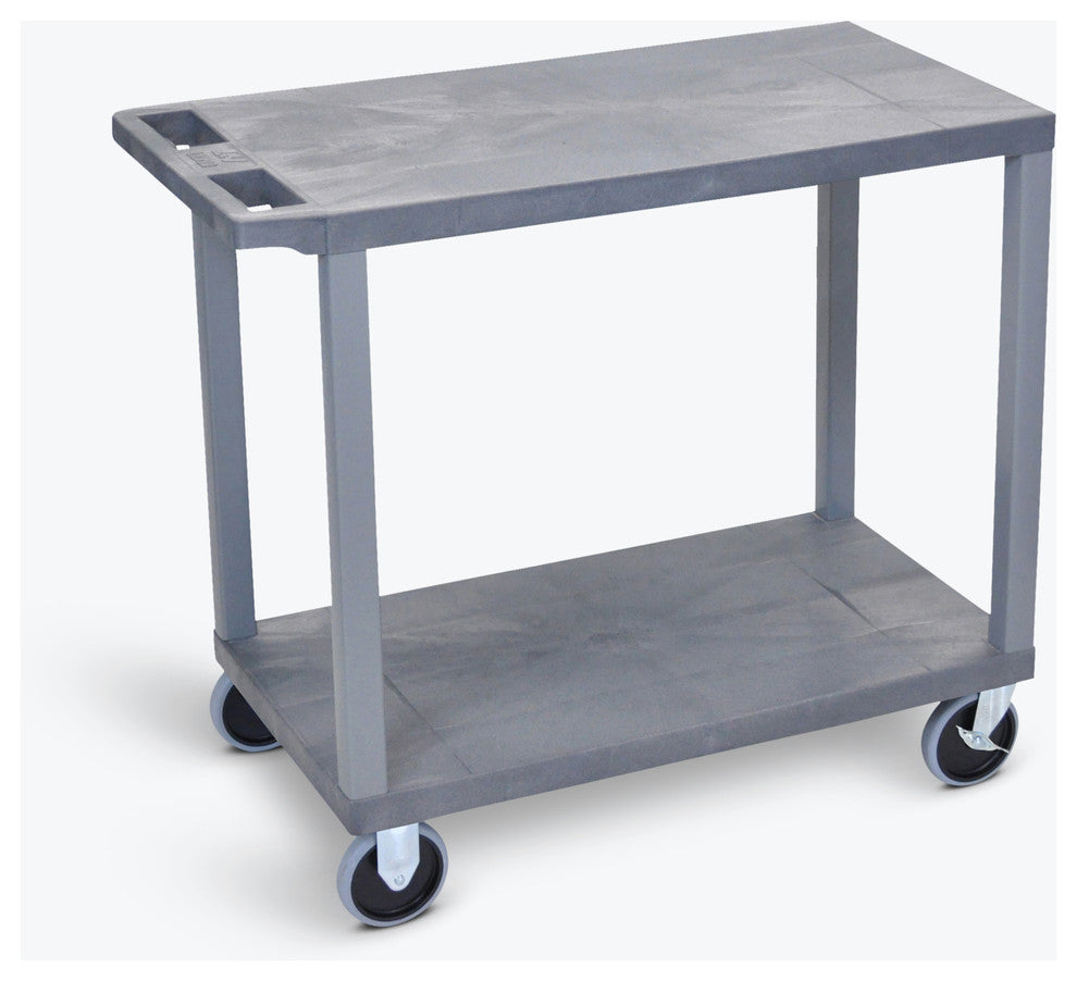 Luxor Gray EC22HD-G 18"x32" Cart With 2 Flat Shelves