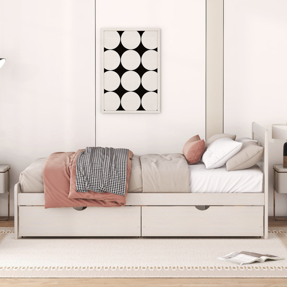 Gewnee Modern Design Twin Size Platform Bed Frame