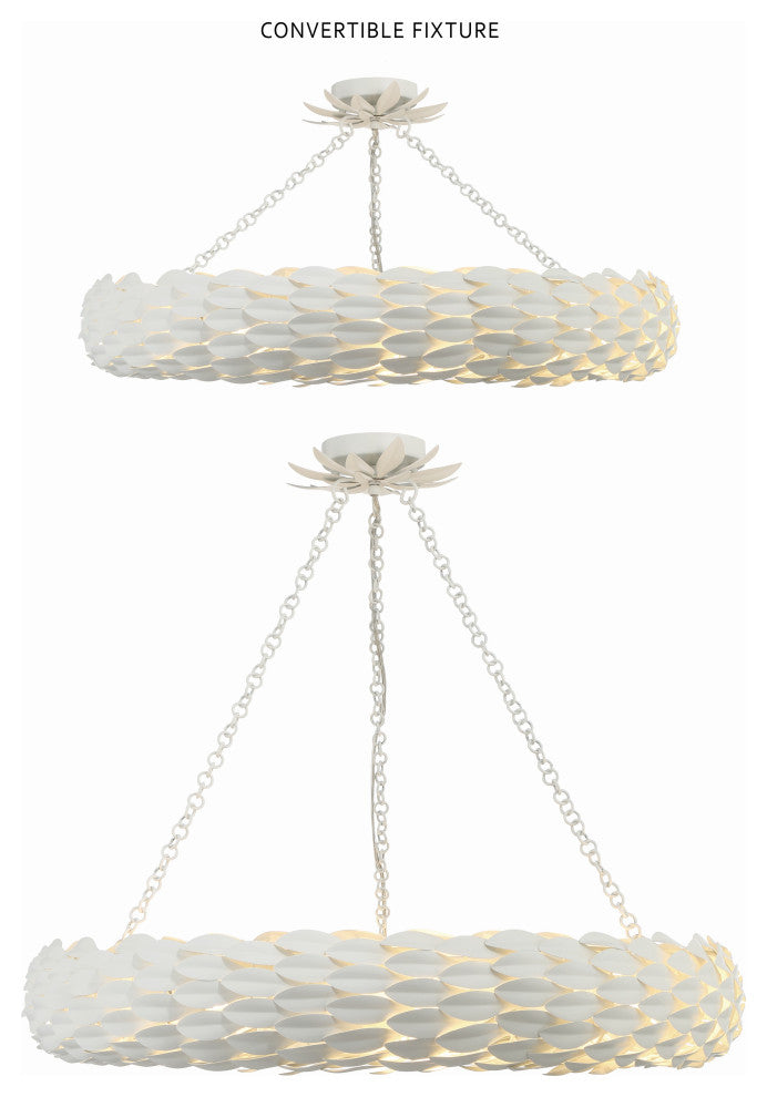 CRYSTORAMA Broche 8 Light Matte White Ceiling Mount
