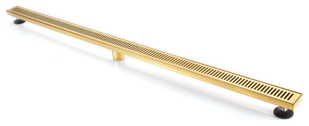 Stainless Steel Rectangular Linear Shower Floor Drain, Gold, 60"