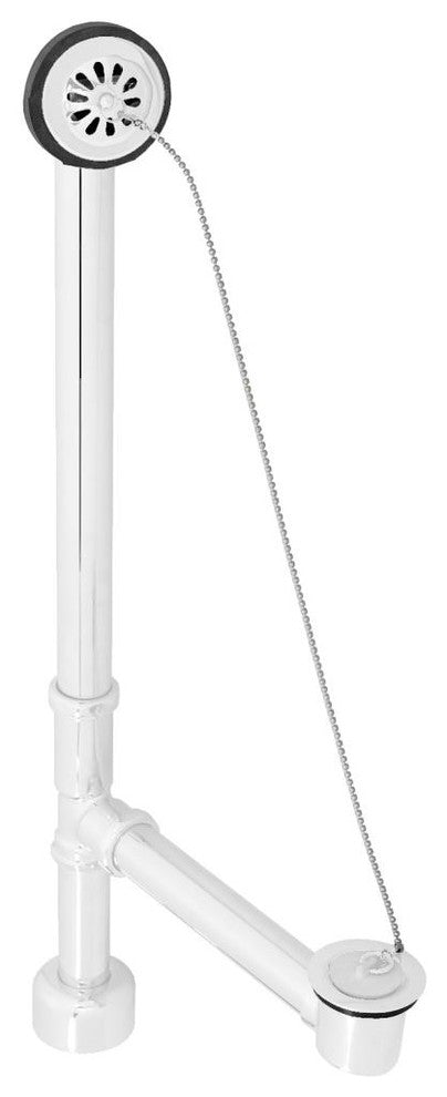 Chain & Stopper All Exposed Bath Waste - 22" Make-Up In Powder Coated White