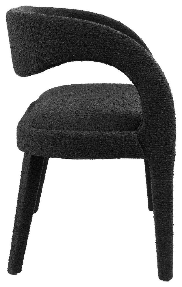 Pinnacle Boucle Fabric Accent Bench, Black
