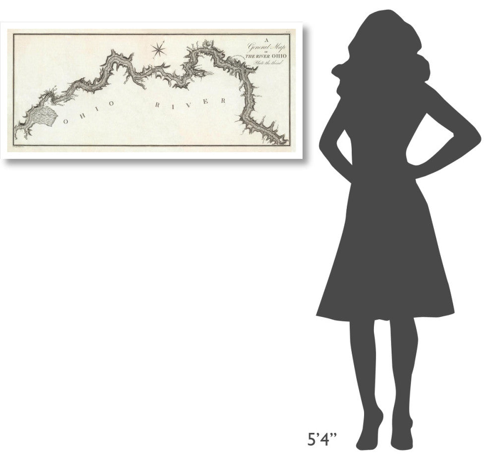 "A General Map of the River Ohio, Plate 3, 1796" Paper Art, 46"x21"