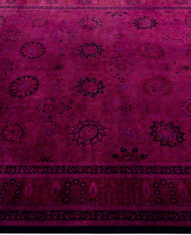 Overdyed One-of-a-Kind Hand-Knotted Area Rug Purple, 6' 3" x 13' 2"