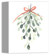 Watercolor Mistletoe Canvas Wall Art, Unframed, 8"x10"