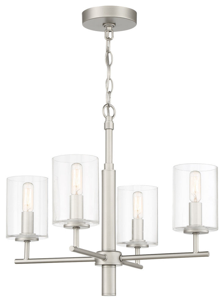 Hailie Chandelier 4  Light  Satin Nickel