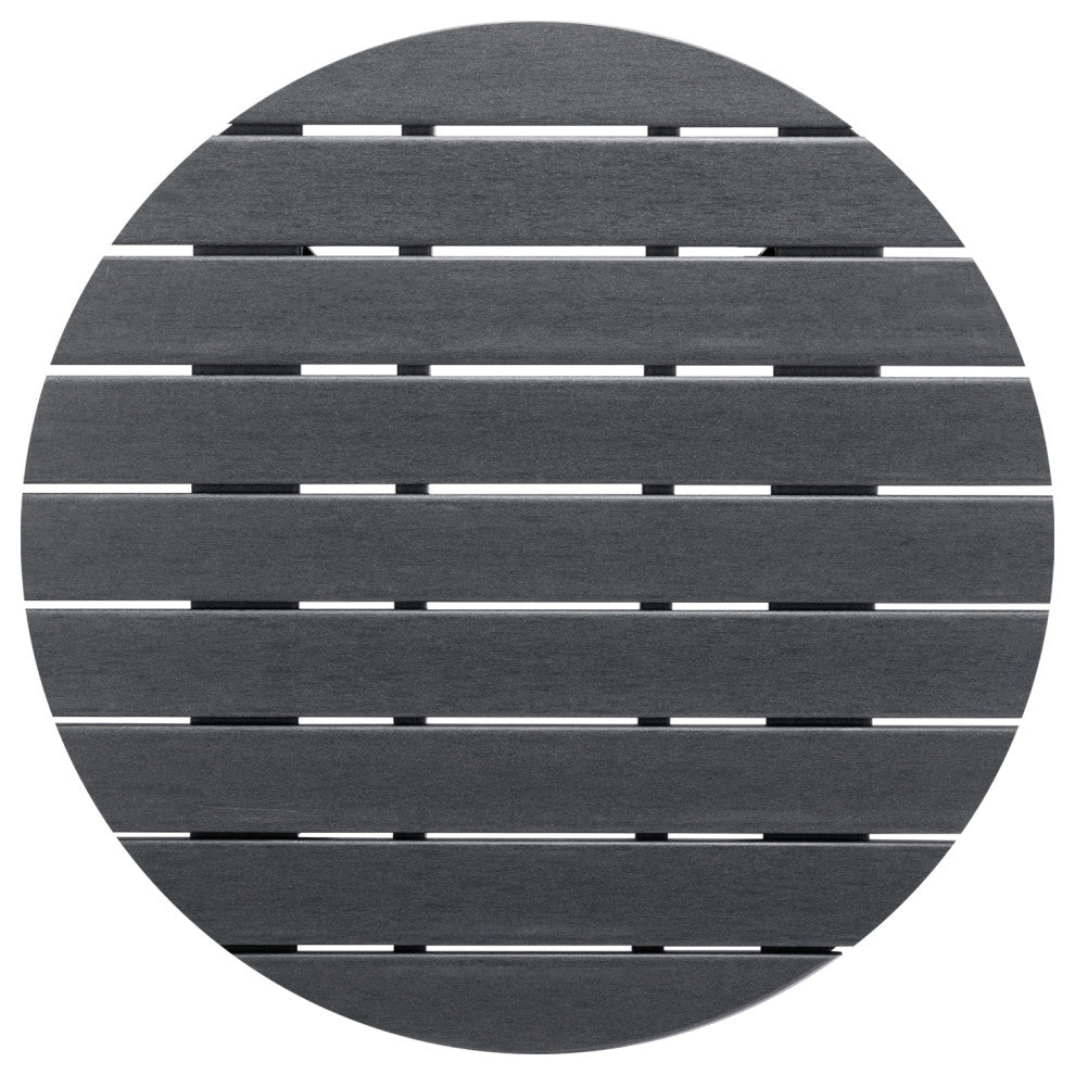 32''D Patio Outdoor Round Coffee Tables, Adirondack Table, Grey