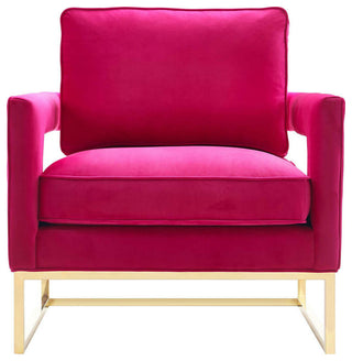 TOV Furniture Avery Pink Velvet Chair With Polished Gold Base
