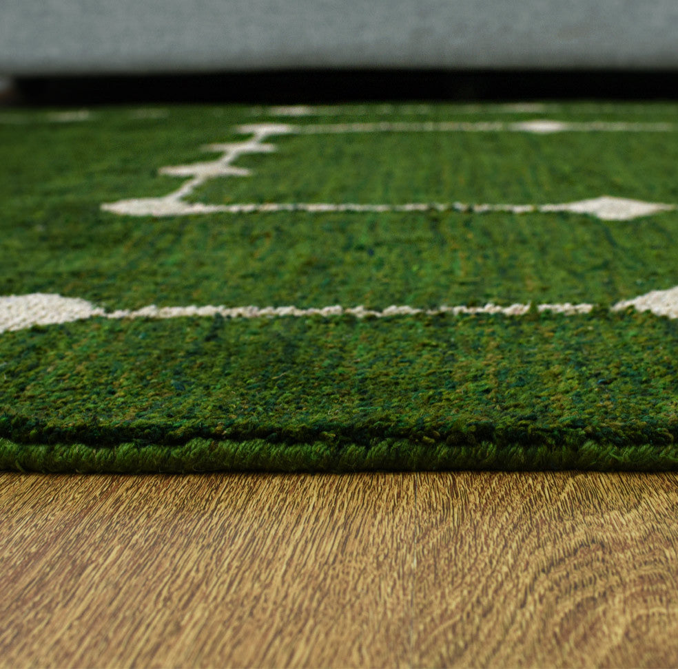 HAND KNOTTED LOOM SILK ECO-FRIENDLY AREA RUG -6'x9',Rectangle,Green,Contemporary