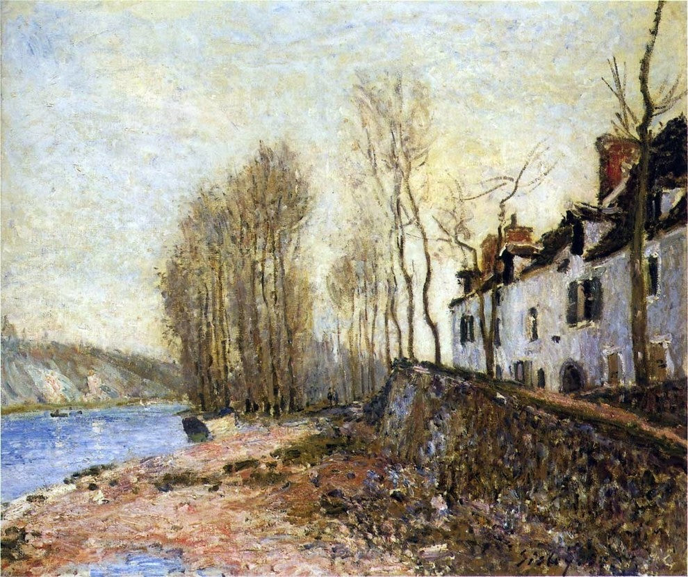 Alfred Sisley Saint Mammes in Winter, Gallery Wrapped Canvas Print, 20"x25"