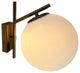 Kinich 1-Light Brass Wall Sconce with White Globe
