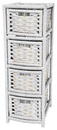 32" Natural Fiber Occasional Chest of Drawers, White