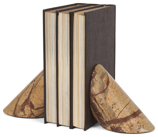 Rahima Brown Forest Marble Angled Bookends