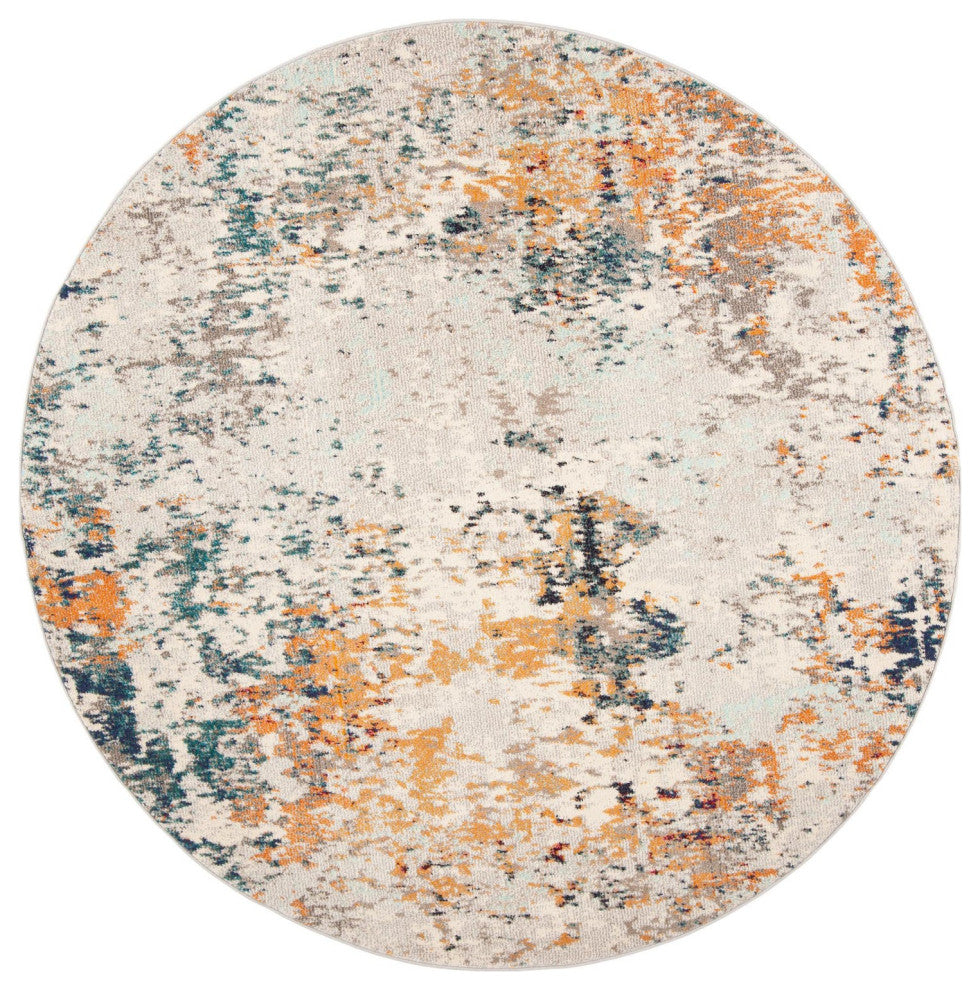 Safavieh Madison Mad453A Organic and Abstract Rug, Gray and Beige, 8'0"x8'0" Square