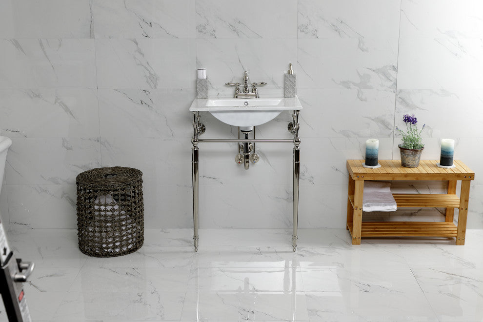 Fauceture KVPB24187W4PN 24" Console Sink, Legs, 4", 3 Hole