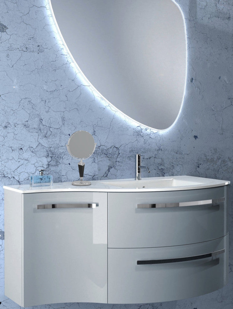 Helix Mirror Free Standing 5X/1X, Chrome W/ Black Stem