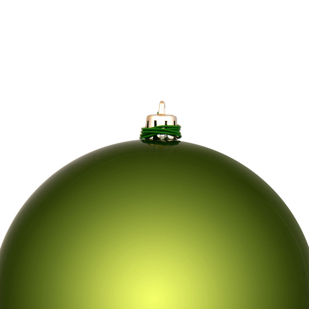 Vickerman N591034Dsv 4" Juniper Green Shiny Ball Ornament, 6 Per Bag