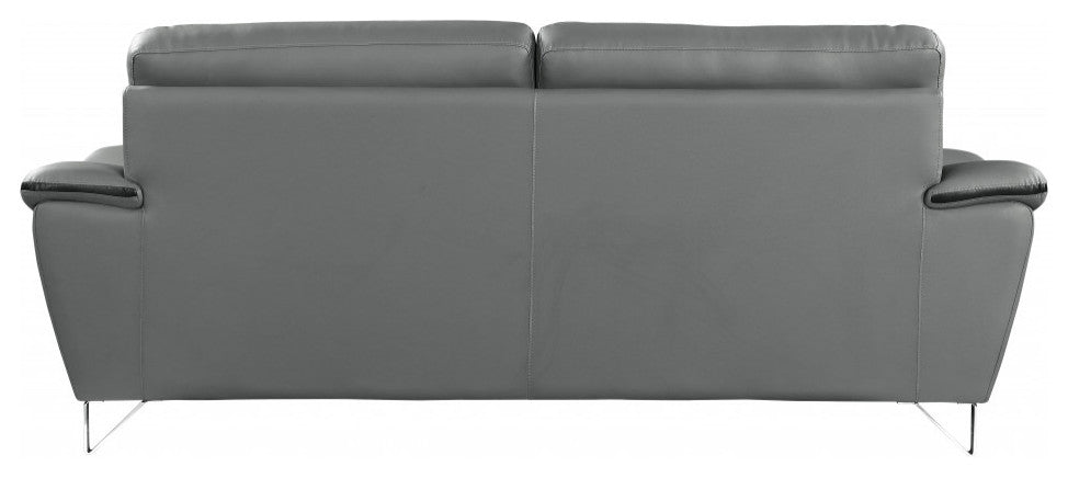 108" Charming Gray Leather Sofa Set
