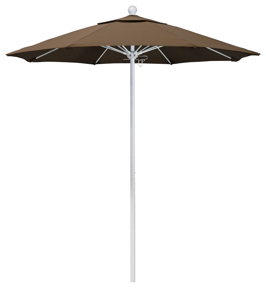 7.5' Fiberglass Umbrella White, Sunbrella, Cocoa