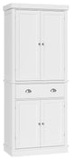 Elegant Pantry Cabinet, Wide Storage Drawer & 4 Paneled Doors With Inner Shelves