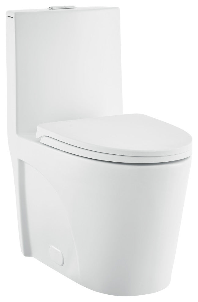 St. Tropez Elongated Toilet, Dual Vortex Flush, Matte White