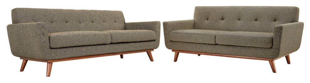 Modern Oat Engage Loveseat and Sofa Set of 2