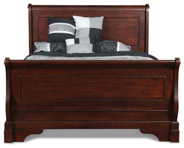 Furniture Versailles Solid Wood King Bed in Bordeaux Cherry