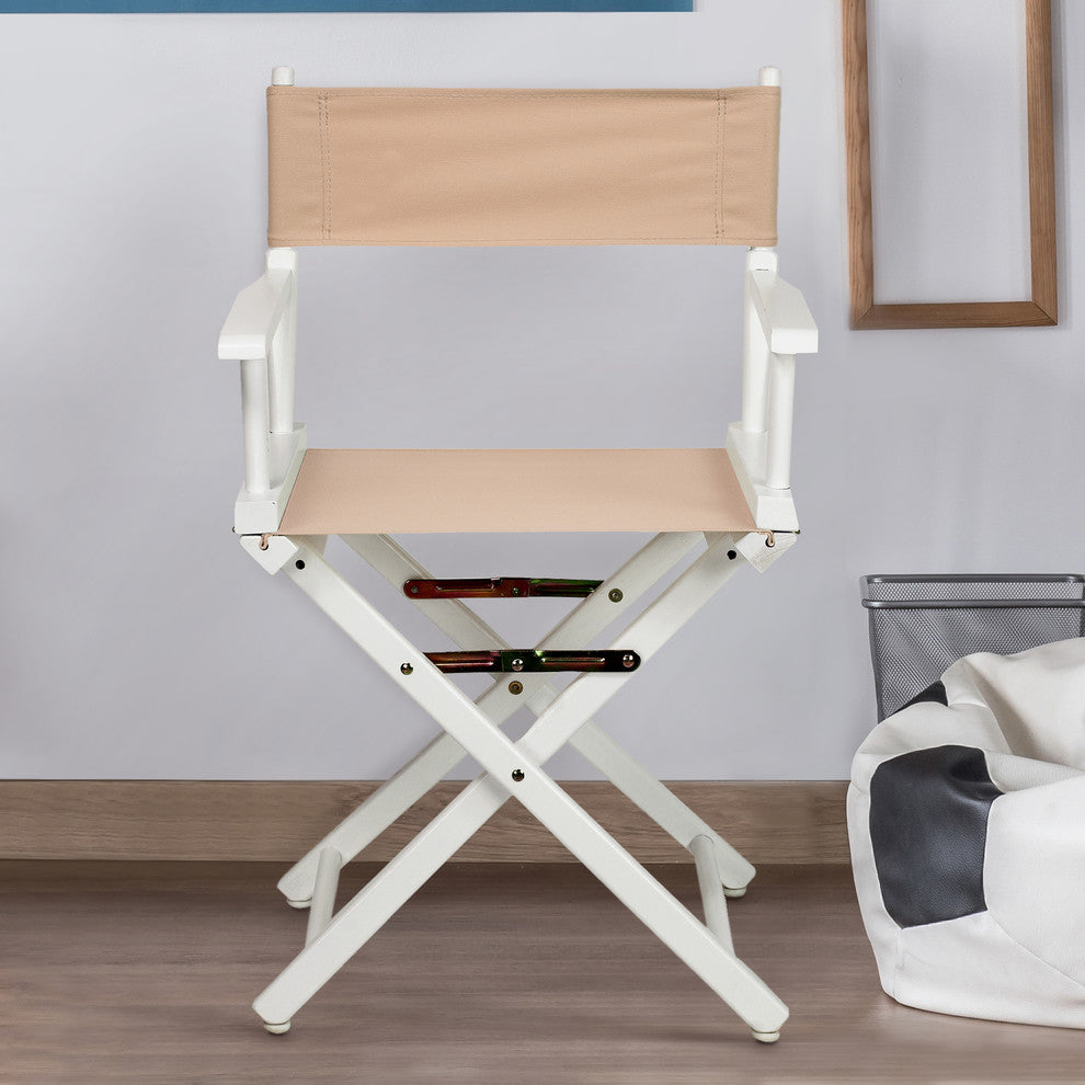 018" Director's Chair White Frame-Tan Canvas