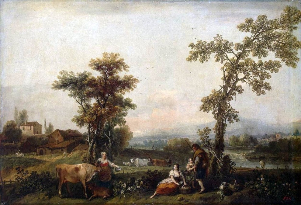 Francesco Zuccarelli Landscape With a Woman Leading a Cow Wall Decal