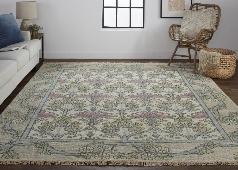 Weave & Wander Bennet Gray/Multi 2'x3' Hand Knotted Area Rug