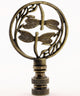 Double Dragonfly Lamp Finial Antique Brass 2.8"h