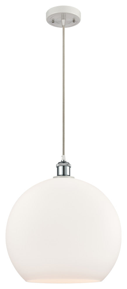 Innovations 516-1P-WPC-G121-14 1-Light Pendant, White, Polished Chrome
