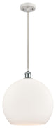 Innovations 516-1P-WPC-G121-14 1-Light Pendant, White, Polished Chrome