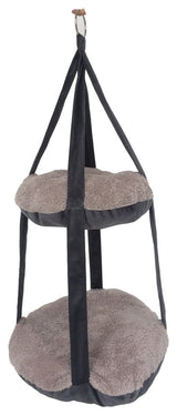 Kittyhaus Dual-Lounger Kitty Cat Pillow Hammock Lounge, Gray