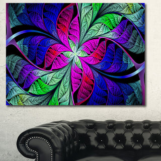 Multi Color Stained Glass Texture, Oversized Abstract Canvas Art Print, 60x40