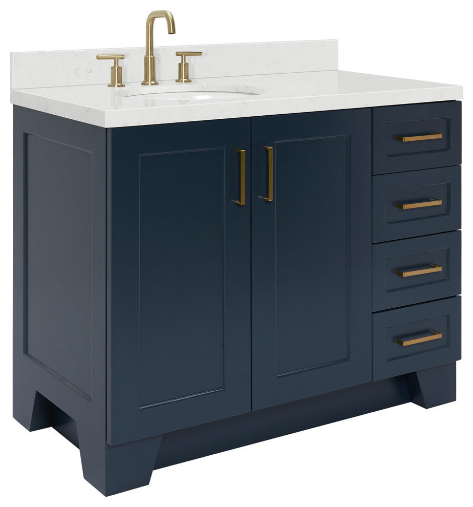 Ariel Taylor 42" Left Offset Single Oval Sink Bathroom Vanity