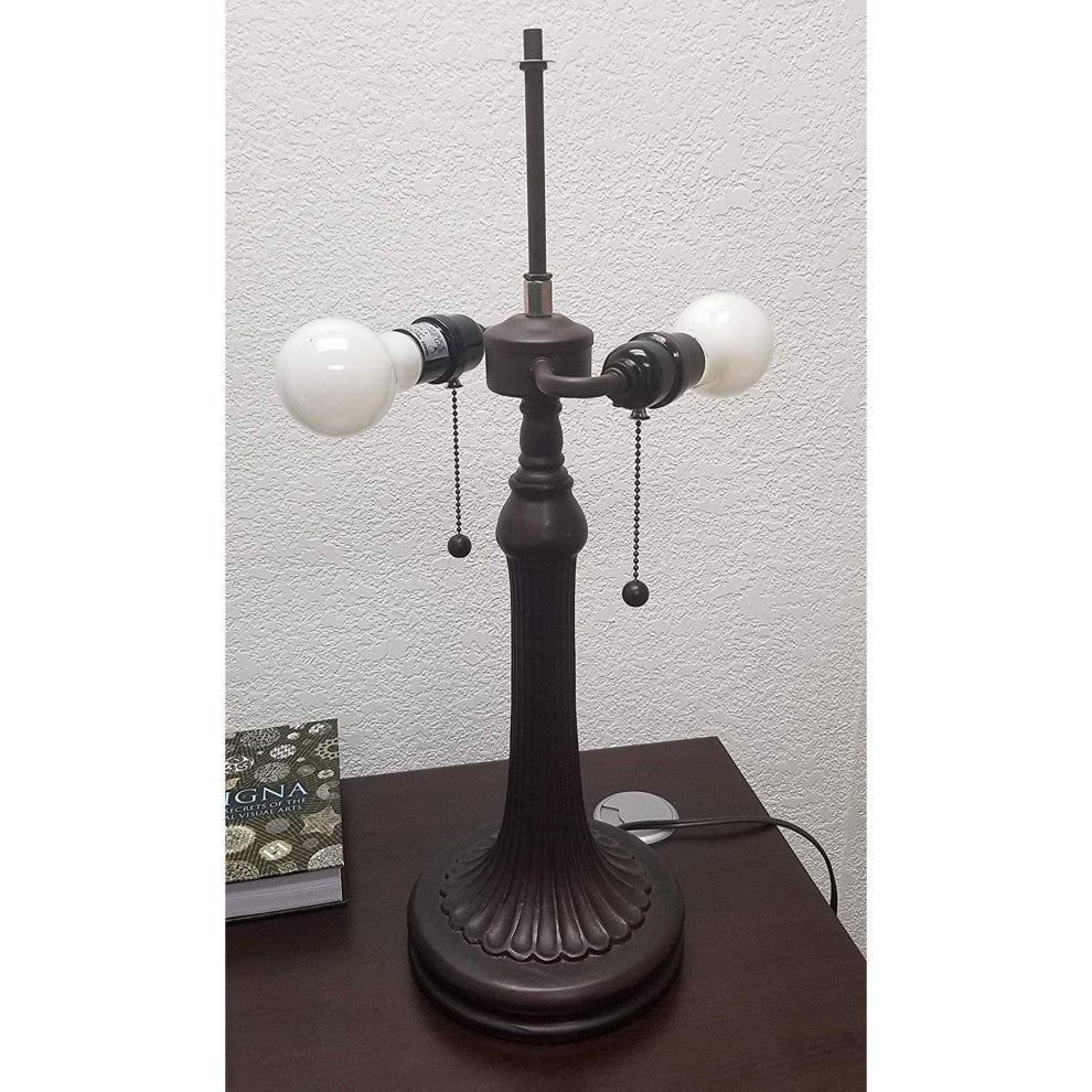 Amora Lighting AM241TL16B Tiffany Style Jeweled  White Table Lamp 24 In High
