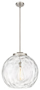 Athens Water Glass Pendant, Brushed Satin Nickel, Clear Water Glass