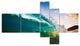 Ocean Wave at Sunset, Photography Canvas Art Print, 60"x32", 5 panels