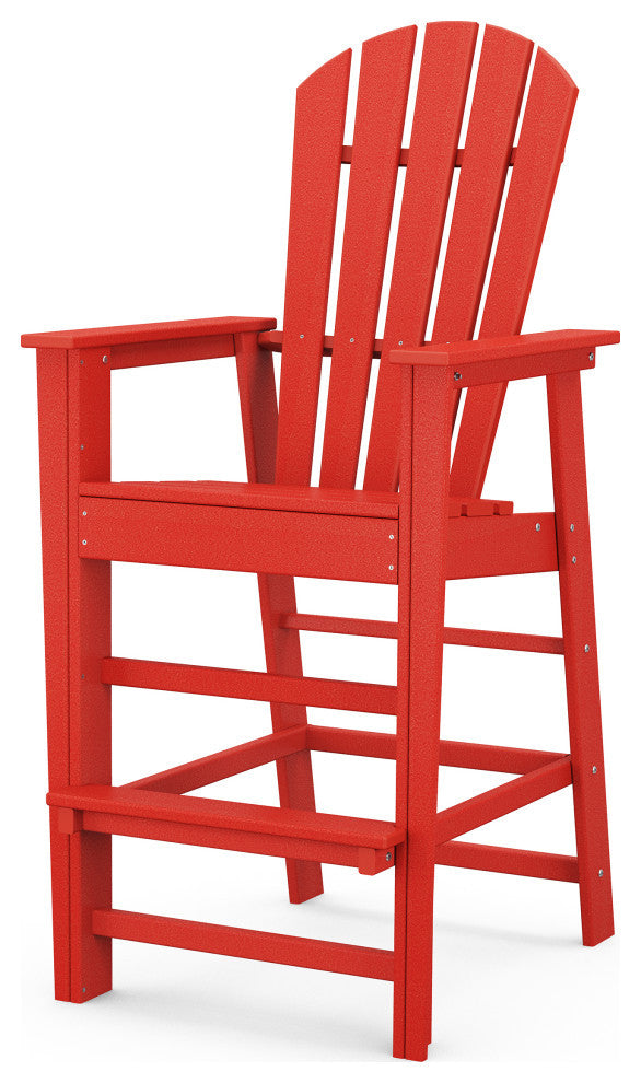 Polywood South Beach Bar Chair, Sunset Red