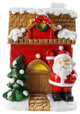 16" LED Christmas House With Santa Musical Christmas Figure