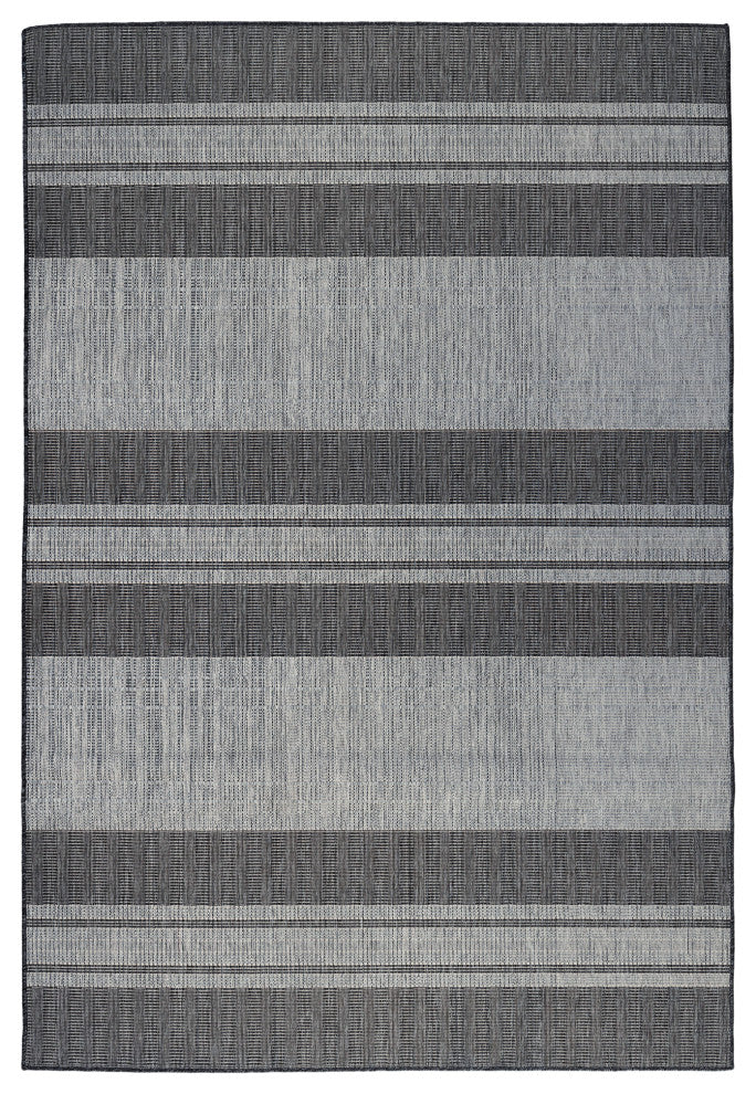 Maryland Blessy Indoor/Outdoor Area Rug, Gray, 4' x 6', Striped