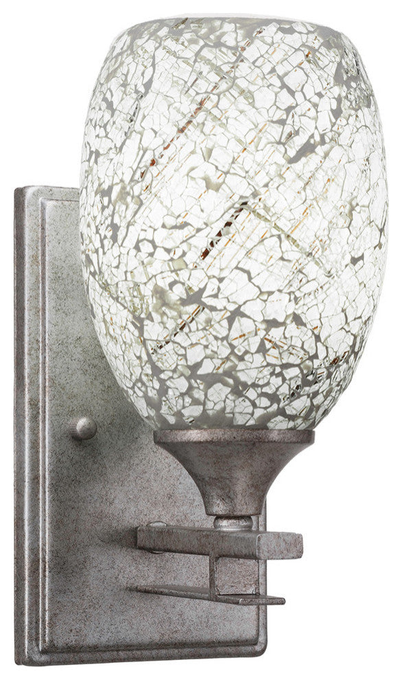 Uptowne 1-Light Wall Sconce, Aged Silver/Natural Fusion