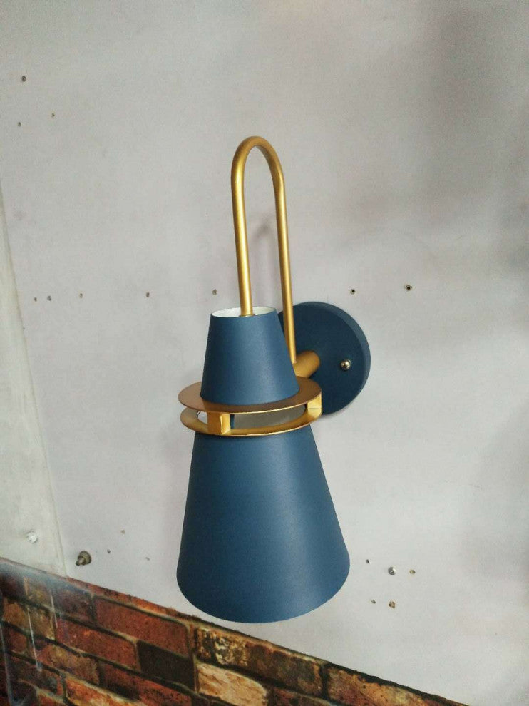 Kandersteg | Wall Lamp in the Shape of Truncated Cone, Blue