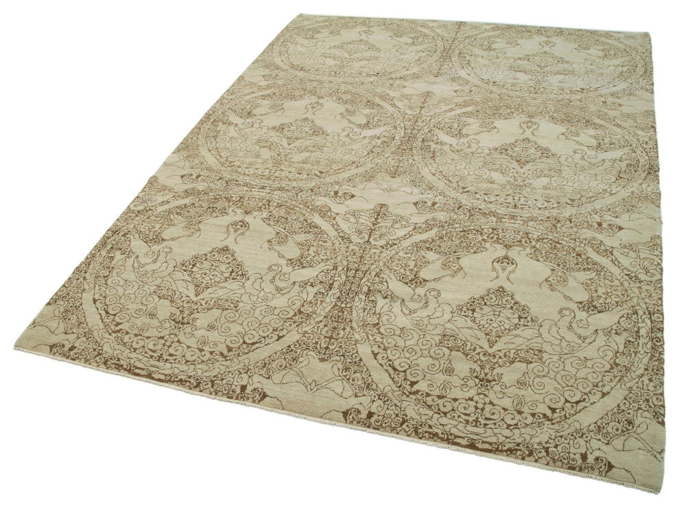 Rug N Carpet - Hand-Knotted Oriental 6' x 8' 11" Pastel Oushak Area Rug