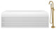 69 inch Freestanding Solid Surface Bathtub with Standing Faucet