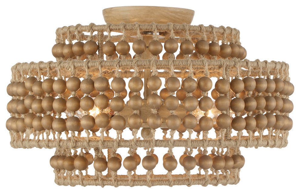 Silas Three Light Ceiling Mount in Burnished Silver