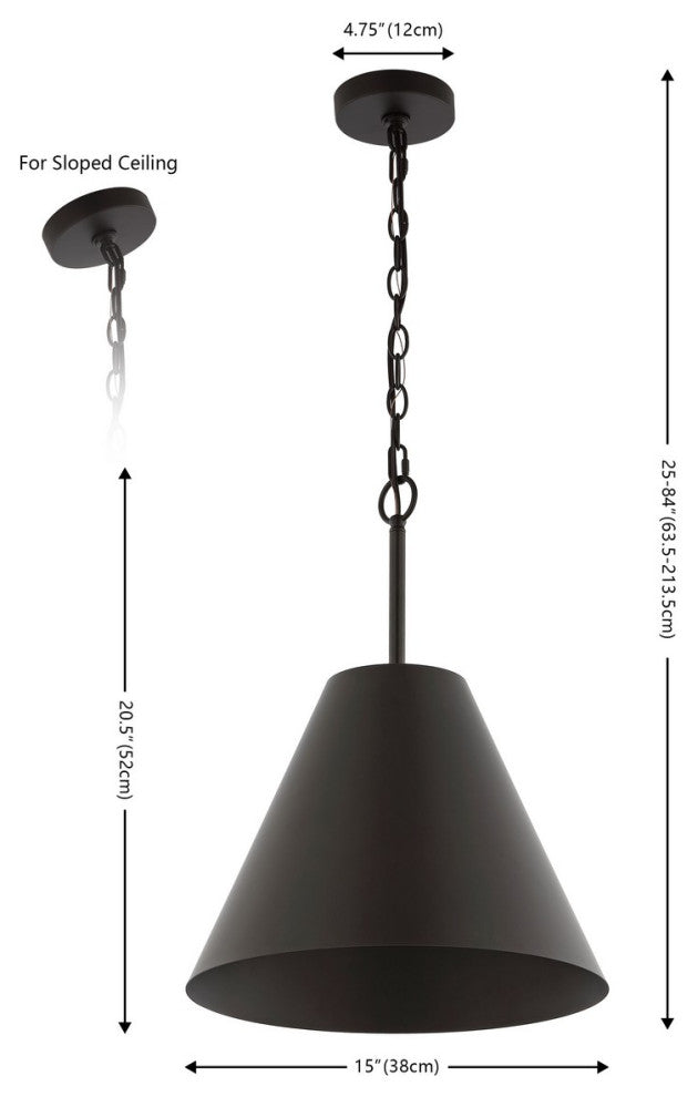 Safavieh Jenner 15" Pendant, Oil Rub Bronze