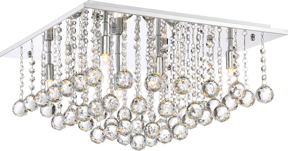 Quoizel BRX1611C Four Light Flush Mount Bordeaux Polished Chrome